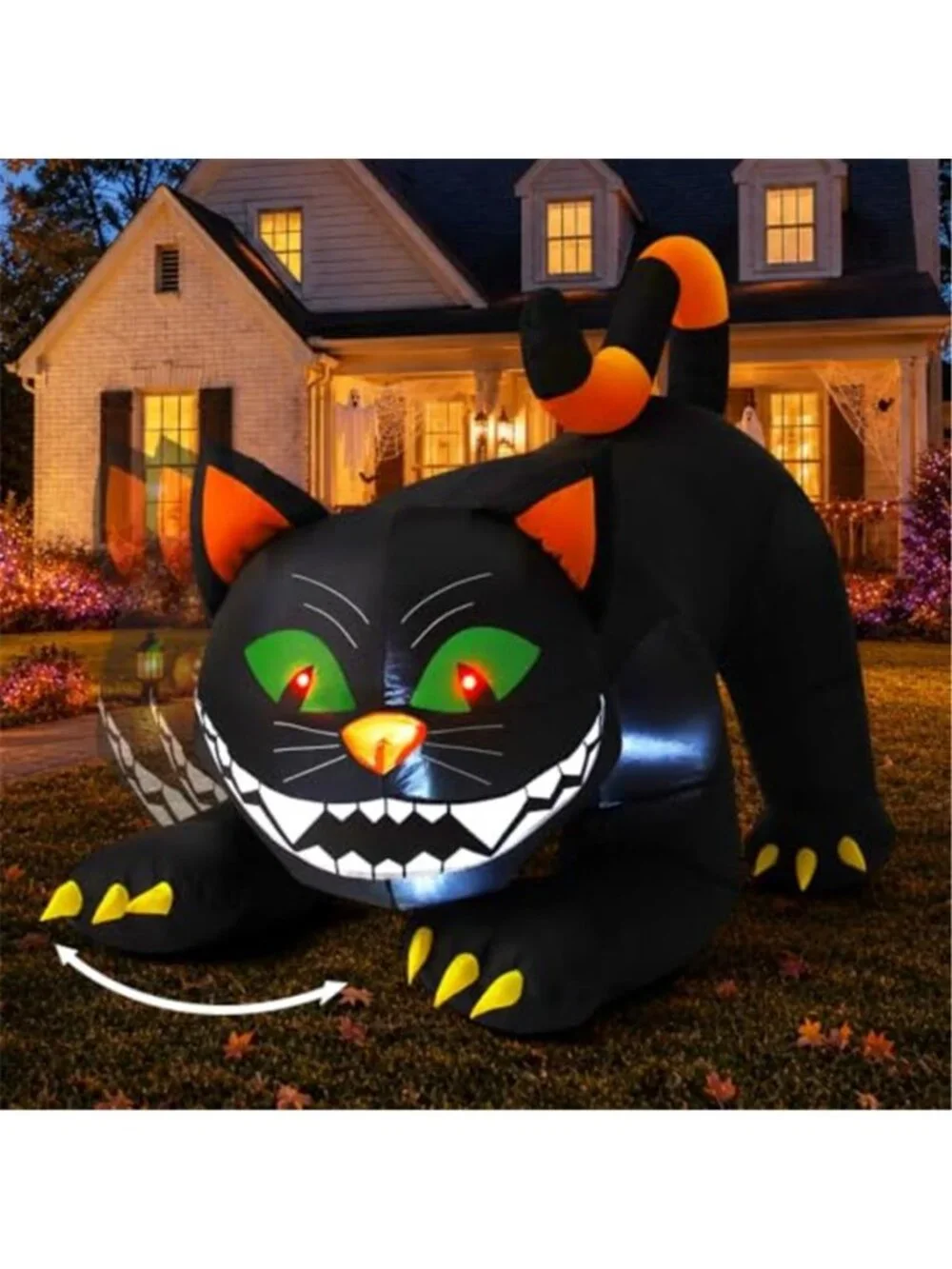 6 FT Halloween Inflatables Black Cat Outdoor Decorations Blow Up Yard Large Cat